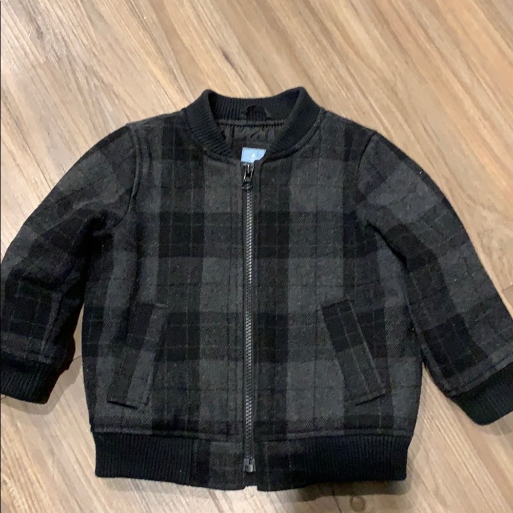 Baby Gap Toddler Gray/Black Plaid Jacket